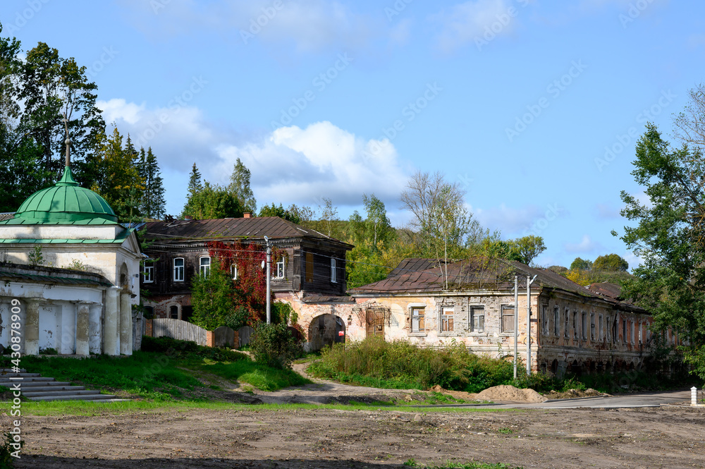 Old shopping arcade, Staritsa, Tver region, Russian Federation, September 20, 2020