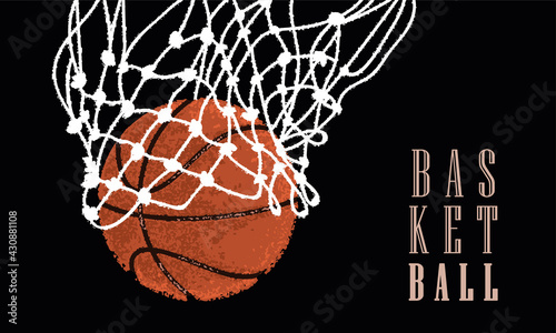 Colored basketball poster