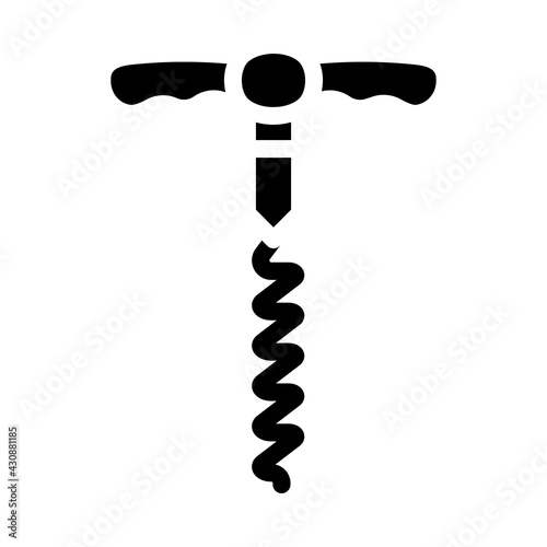 corkscrew bartender glyph icon vector. corkscrew bartender sign. isolated contour symbol black illustration