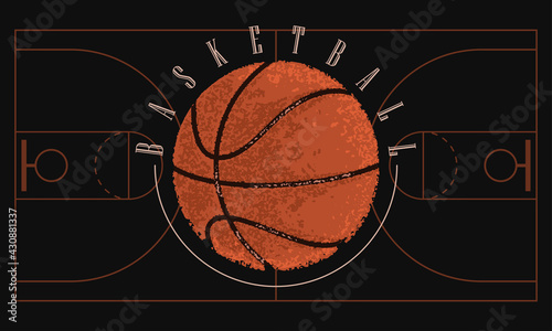 Colored basketball poster