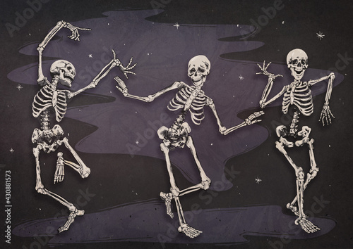 Fotografie Dancing Skeletons