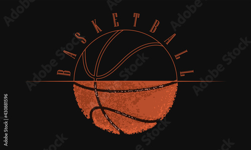 Colored basketball poster