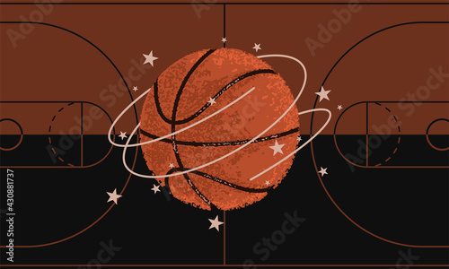 Colored basketball poster