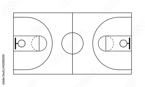 Isolated basketball court