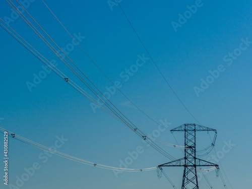 Electric pole and high voltage cable from power plant