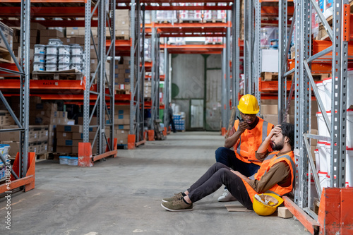 Calling ambulance for warehouse worker