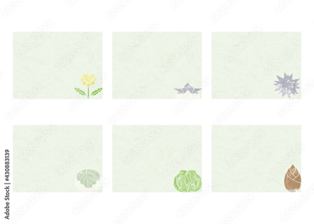 Fototapeta premium 背景セット 5月 手描き風