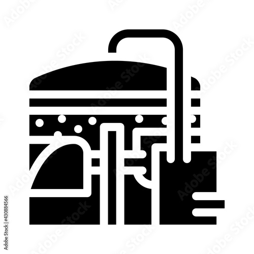methane tank or biogas plant, digester or reactor glyph icon vector. methane tank or biogas plant, digester or reactor sign. isolated contour symbol black illustration