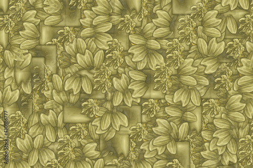 Abstract fractal background Brown Spiral Oriental Garden computer-generated image.