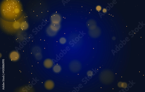 Abstract magical bokeh lights effect background  black  gold glitter for Christmas  for your banner  post