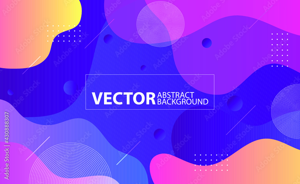 Colorful abstract background. Liquid geometric abstract background design. Fluid vector gradient design for banner, post
