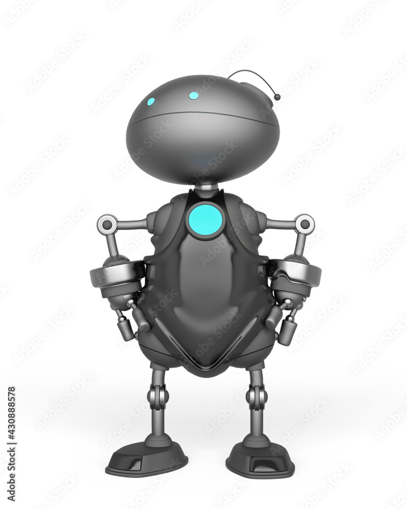 mini bot is doing a super hero pose in white background mini bot is doing a super hero pose in white background