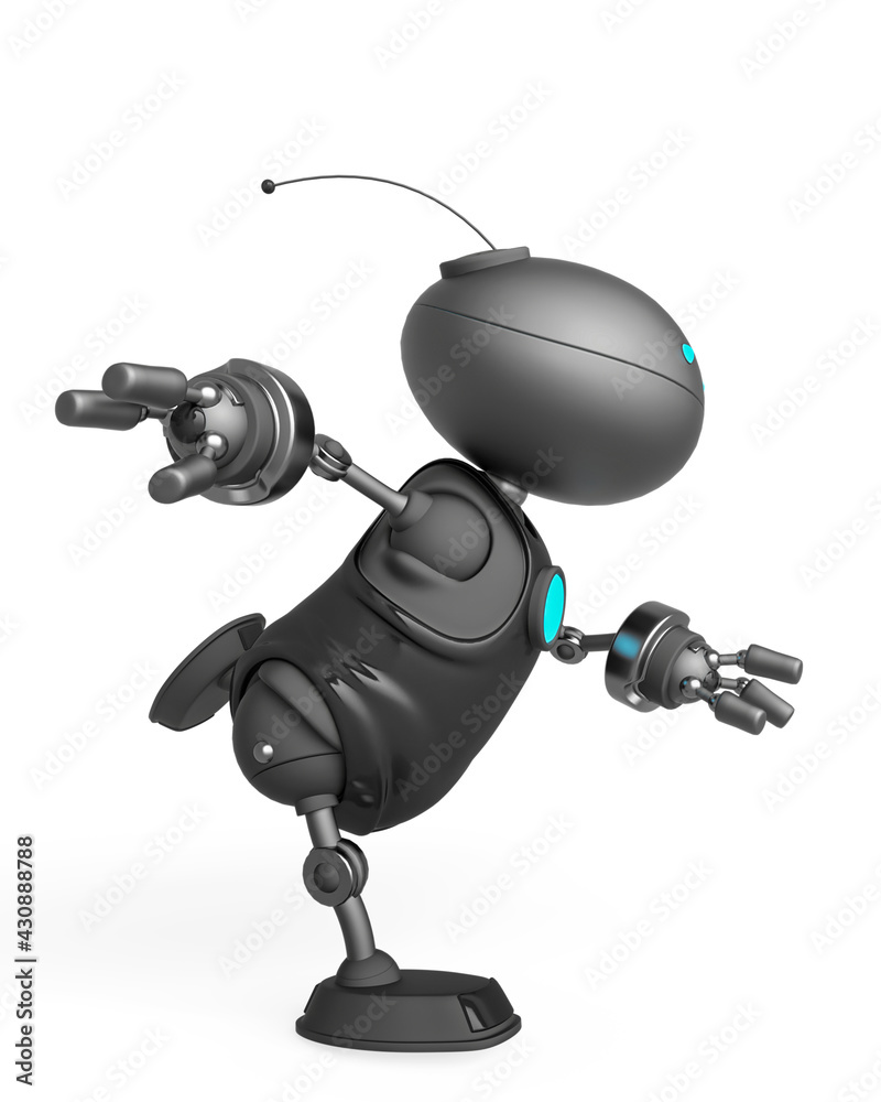 mini bot is speeding up in white background side view mini bot is speeding up in white background side view