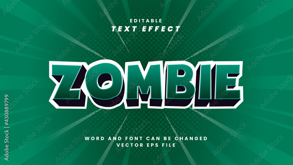 Fototapeta premium Zombie text effect