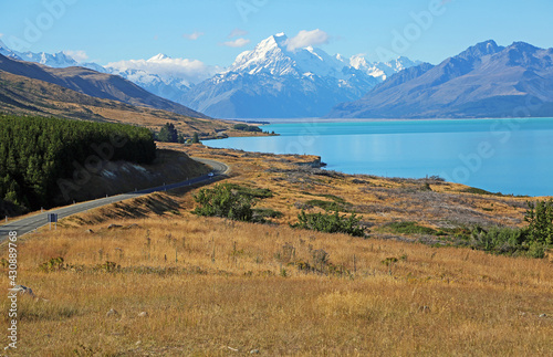 View from the hill at Tasman Valley - Aoraki National Park - New Zealand photo