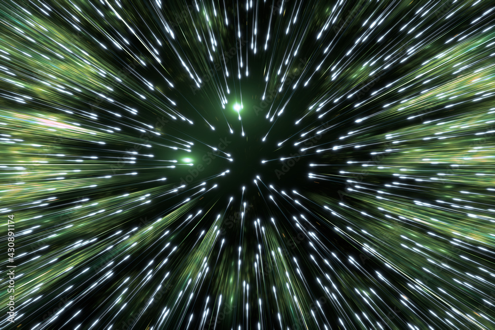 Hyper speed particles tunnel