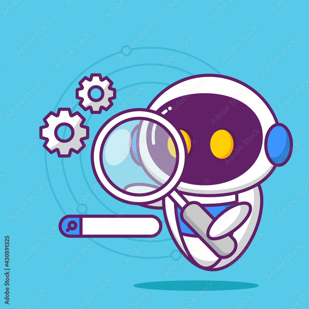 Fototapeta premium search engine optimization with cute robot