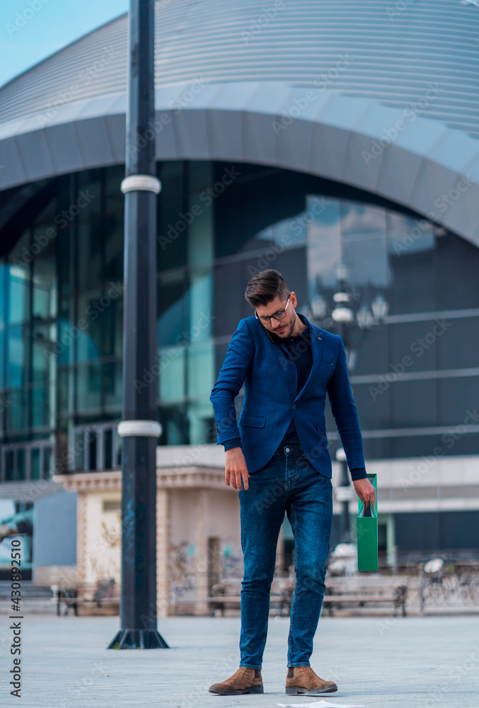 Confident businessman talking on his mobile Confident businessman talking on his mobile