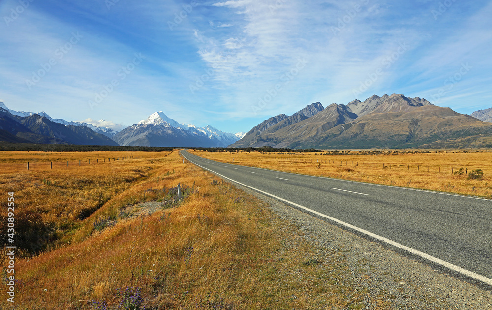 Mt Cook and Burnett Mountains - Aoraki National Park - New Zealand