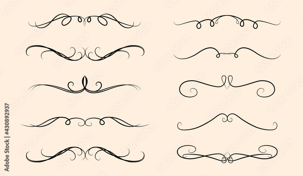 Set of Calligraphic Ornamental Element, decorative frame Set of Calligraphic Ornamental Element, decorative frame