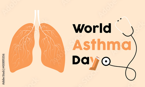 World Asthma Day Prevention and awareness Vector Concept. Banner, Poster World Asthma Day Awareness Campaign Template.
