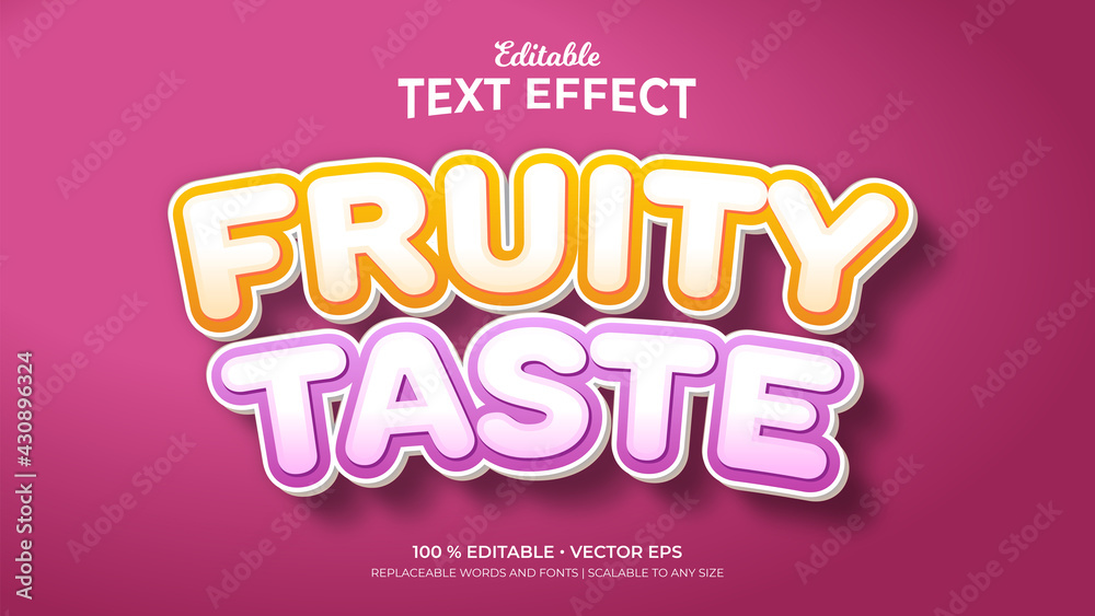 Text Effects, 3d Editable Text Style - Fruity Taste