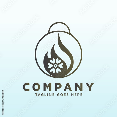 heating and air conditioning logo design with fitness gym icon