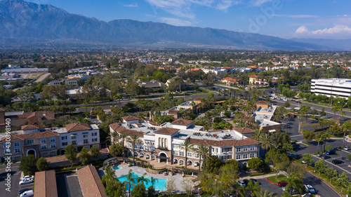 Daytime aerial view of downtown Rancho Cucamonga, California, USA. © Matt Gush