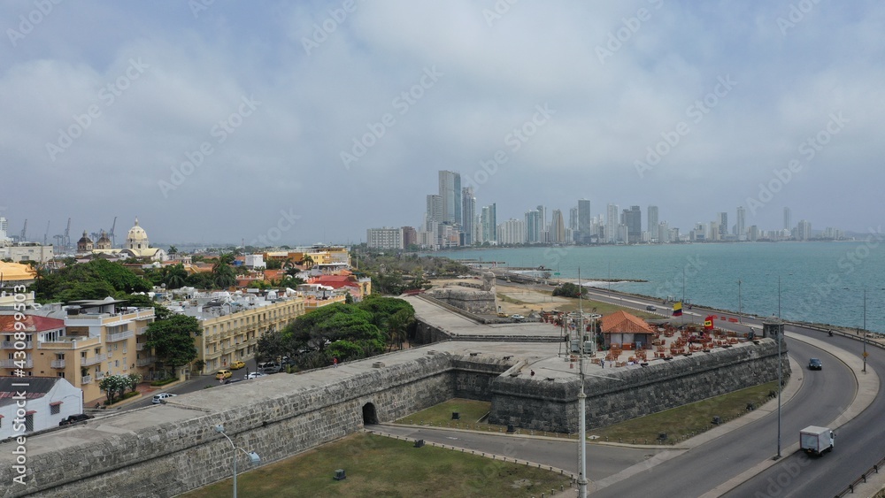 Obraz premium Cartagena Colombia city walls