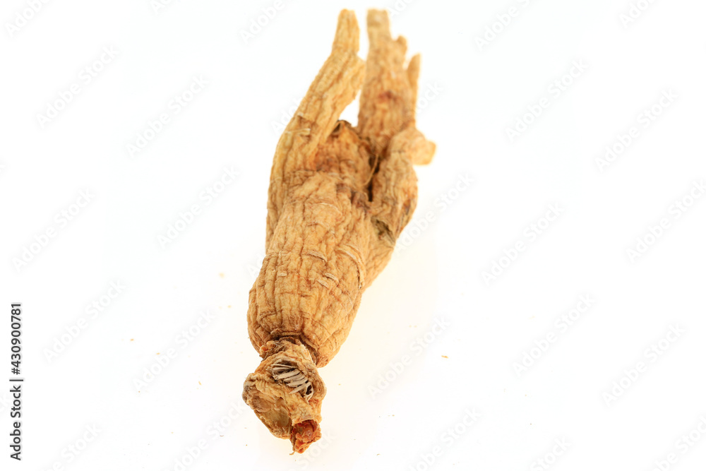 Ginseng on a white background