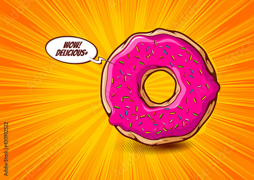 donut cartoon comic, Vector illustration design