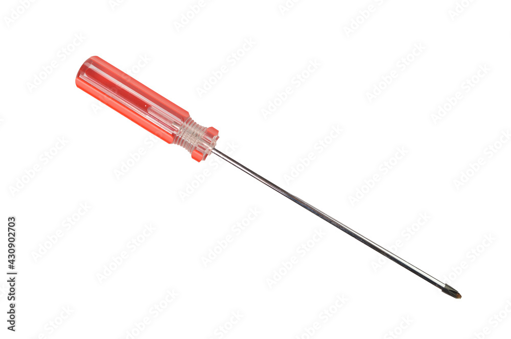 Top view of screwdriver isolated on a white background Top view of screwdriver isolated on a white background
