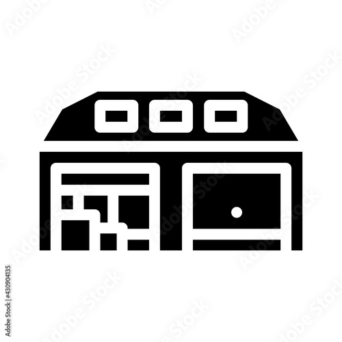 warehouse wholesale glyph icon vector. warehouse wholesale sign. isolated contour symbol black illustration
