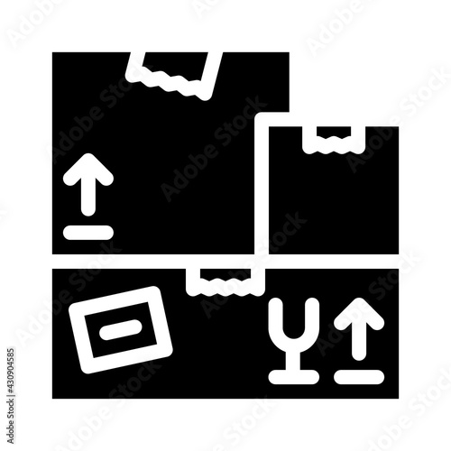 carton boxes wholesale glyph icon vector. carton boxes wholesale sign. isolated contour symbol black illustration