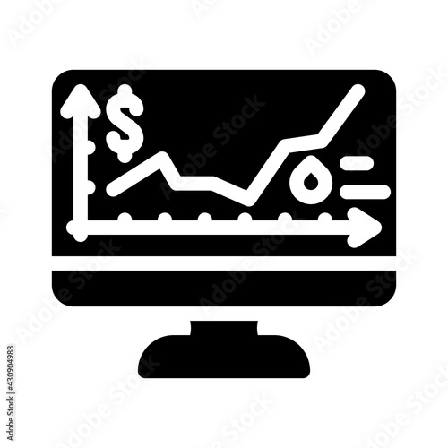 price rise wholesale glyph icon vector. price rise wholesale sign. isolated contour symbol black illustration