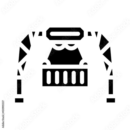 loading container wholesale glyph icon vector. loading container wholesale sign. isolated contour symbol black illustration