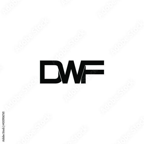 dwf letter original monogram logo design