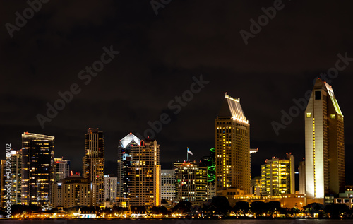 San Diego Skyline buildings at night