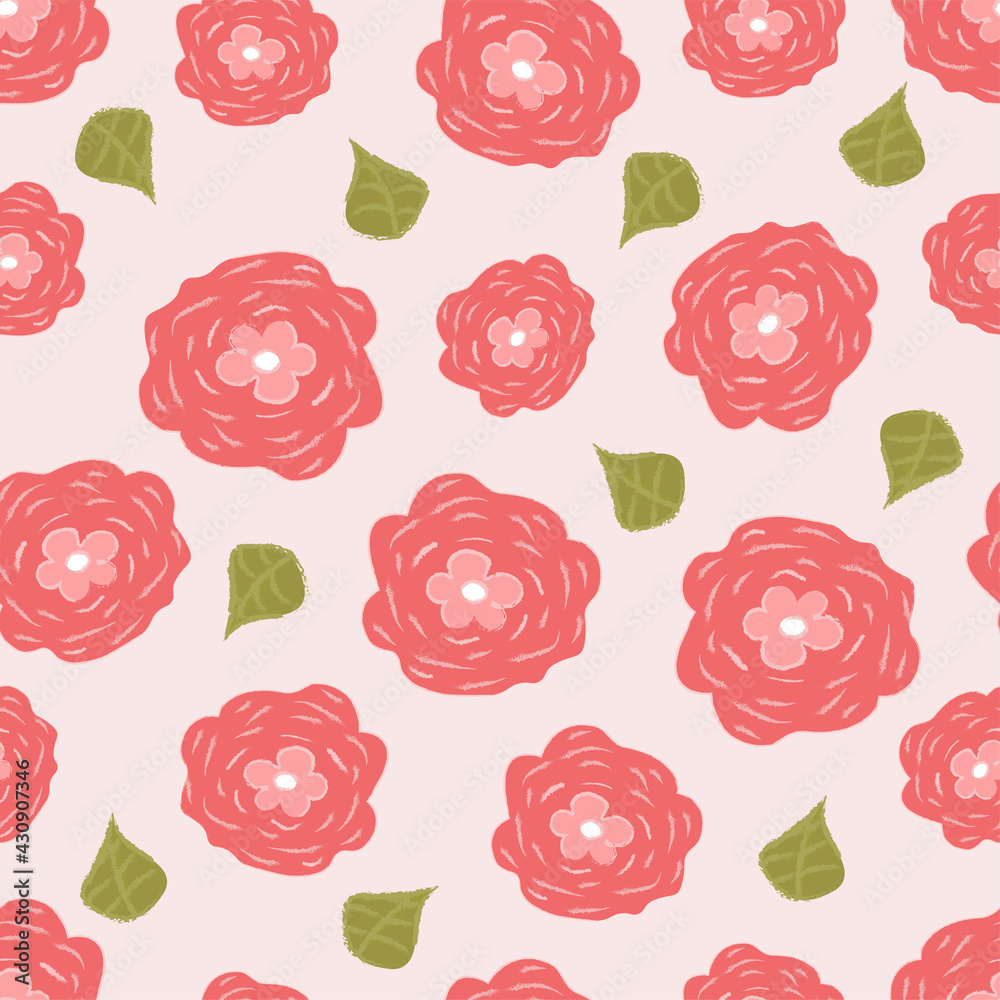 Rose petal flower seamless vector repeat pattern design. Suited for background, textile, card prints, and wrapping paper. Rose petal flower seamless vector repeat pattern design. Suited for background, textile, card prints, and wrapping paper.
