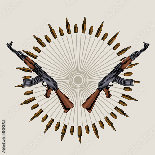 AK 47 logo on white background