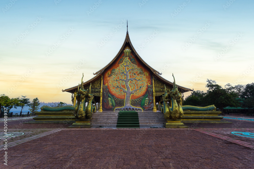 Beautiful views sunrise at Wat Sirindhorn Wararam (Wat Phu Prao), Ubon Ratchathani
