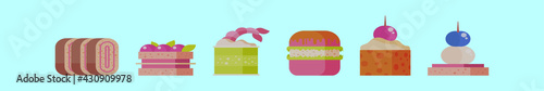 set of appetizers cartoon icon design template with various models. vector illustration isolated on blue background