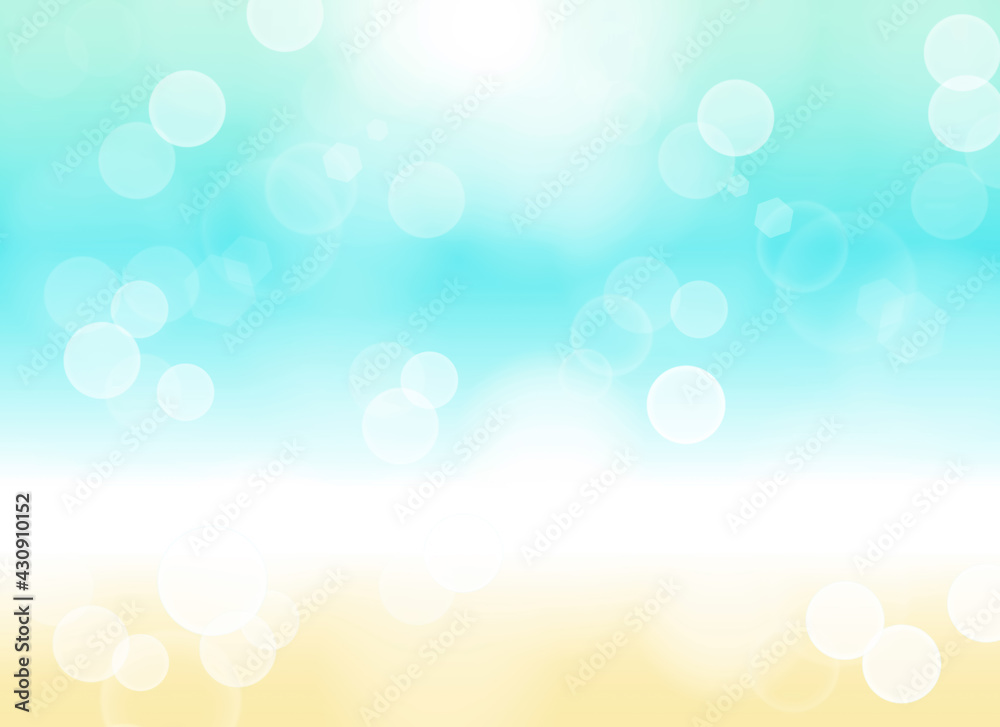 綺麗で眩しい夏の光のイラスト 透明で透き通った海と砂浜 Illyustraciya Stock Adobe Stock