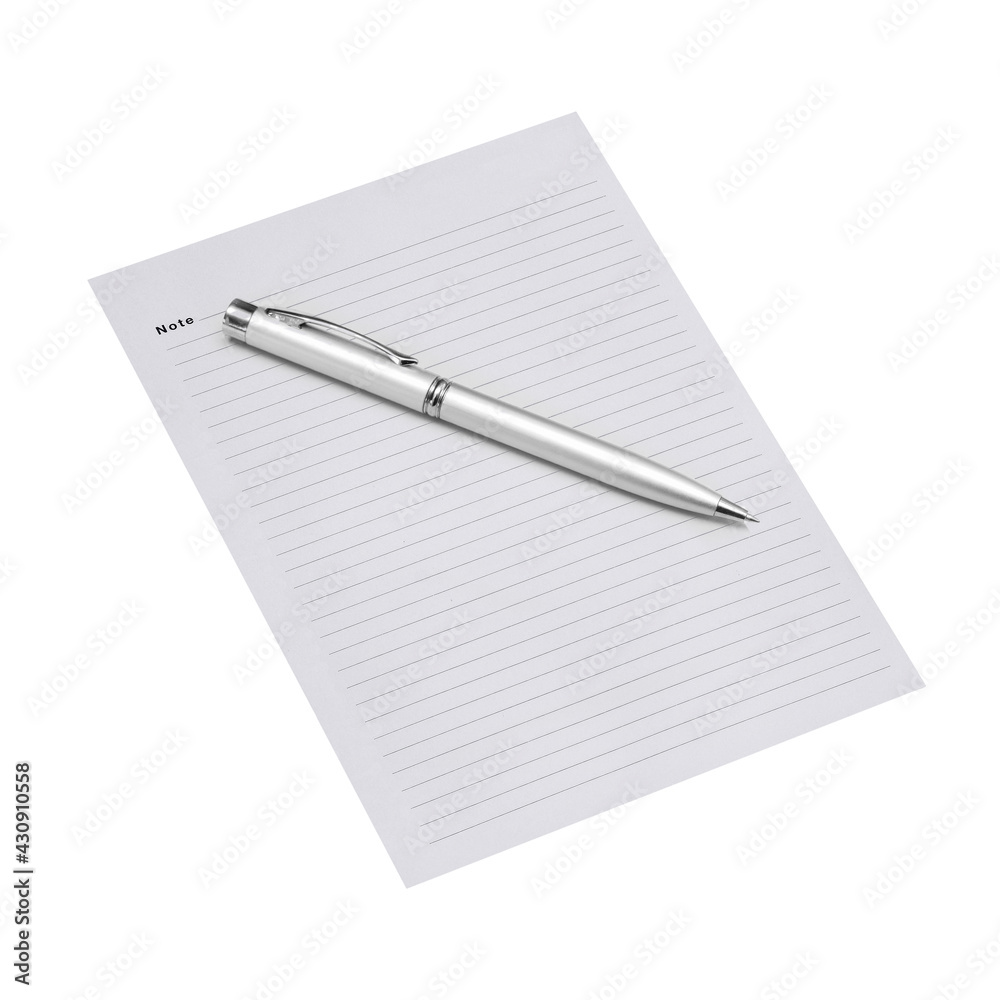 Blank white paper notebook isolated on white with clipping path Blank white paper notebook isolated on white with clipping path