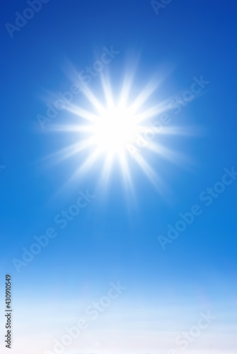 Beautiful bright sky vertical image with copy space