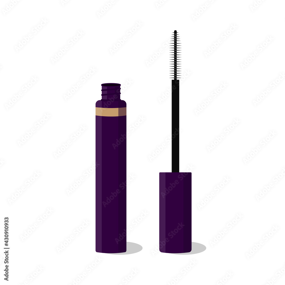 Mascara icon. Flat vector illustration isolated on white background Mascara icon. Flat vector illustration isolated on white background