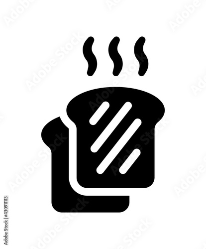 Toast bread as breakfast in the morning icon.