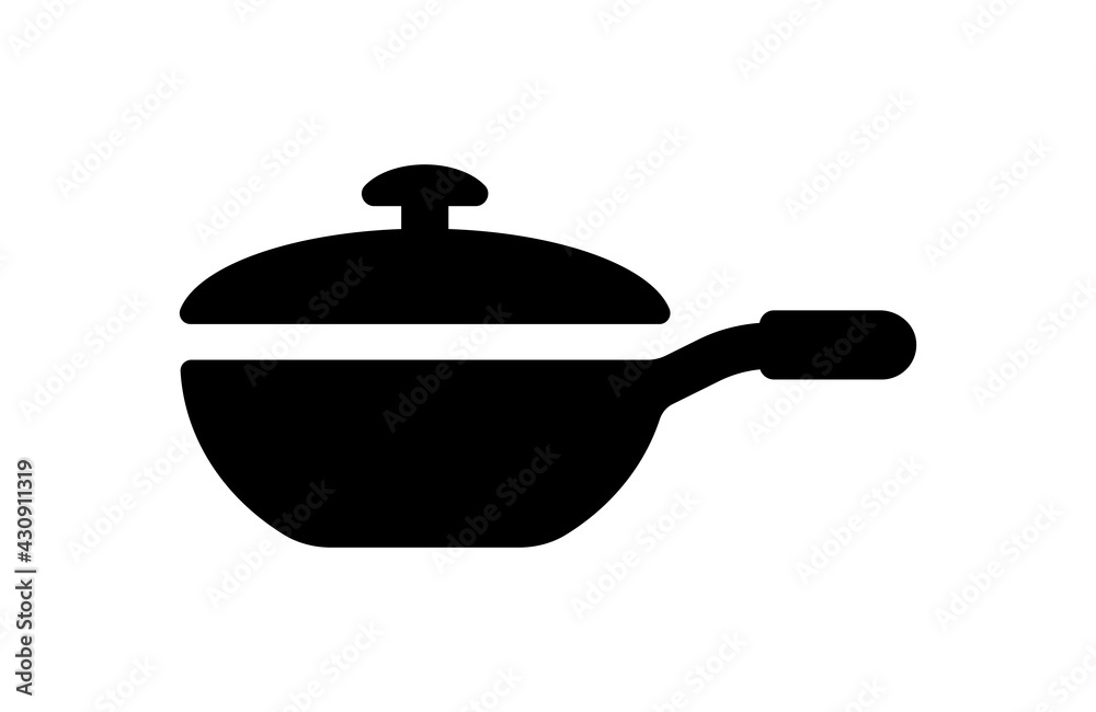 Iron pan or wok with pot cover Iron pan or wok with pot cover
