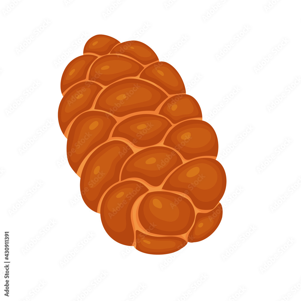 Challah is the national Jewish food. White bread. Vector illustration isolated on white background. Challah is the national Jewish food. White bread. Vector illustration isolated on white background.