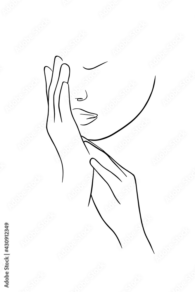 Abstract illustration. Poster. Drawing of a woman in one line. Abstract illustration. Poster. Drawing of a woman in one line.